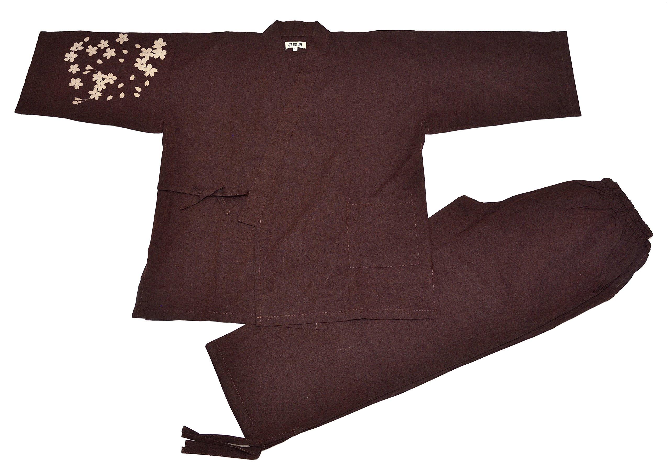 

Edoten Original discharge style Soft Cotton100% Samue (sakura BWN) XL