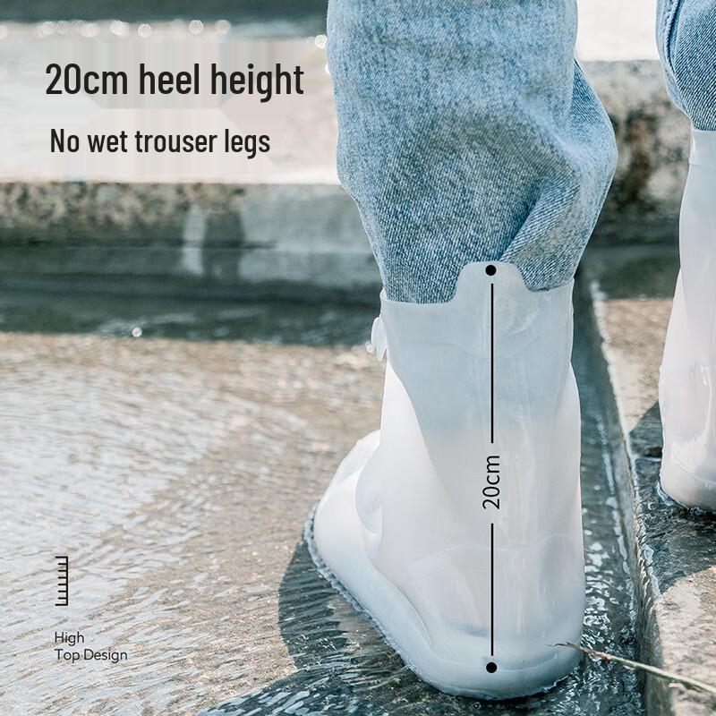 Jiaoqu Unisex High-Top Silicone Rain Shoe Covers