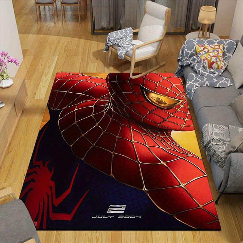 1pc Disney Spiderman Pattern Carpet Area Rug Non Slip Carpet Hand Washable Floor Mat Suitable For Living Room Bedroom Home Decor
