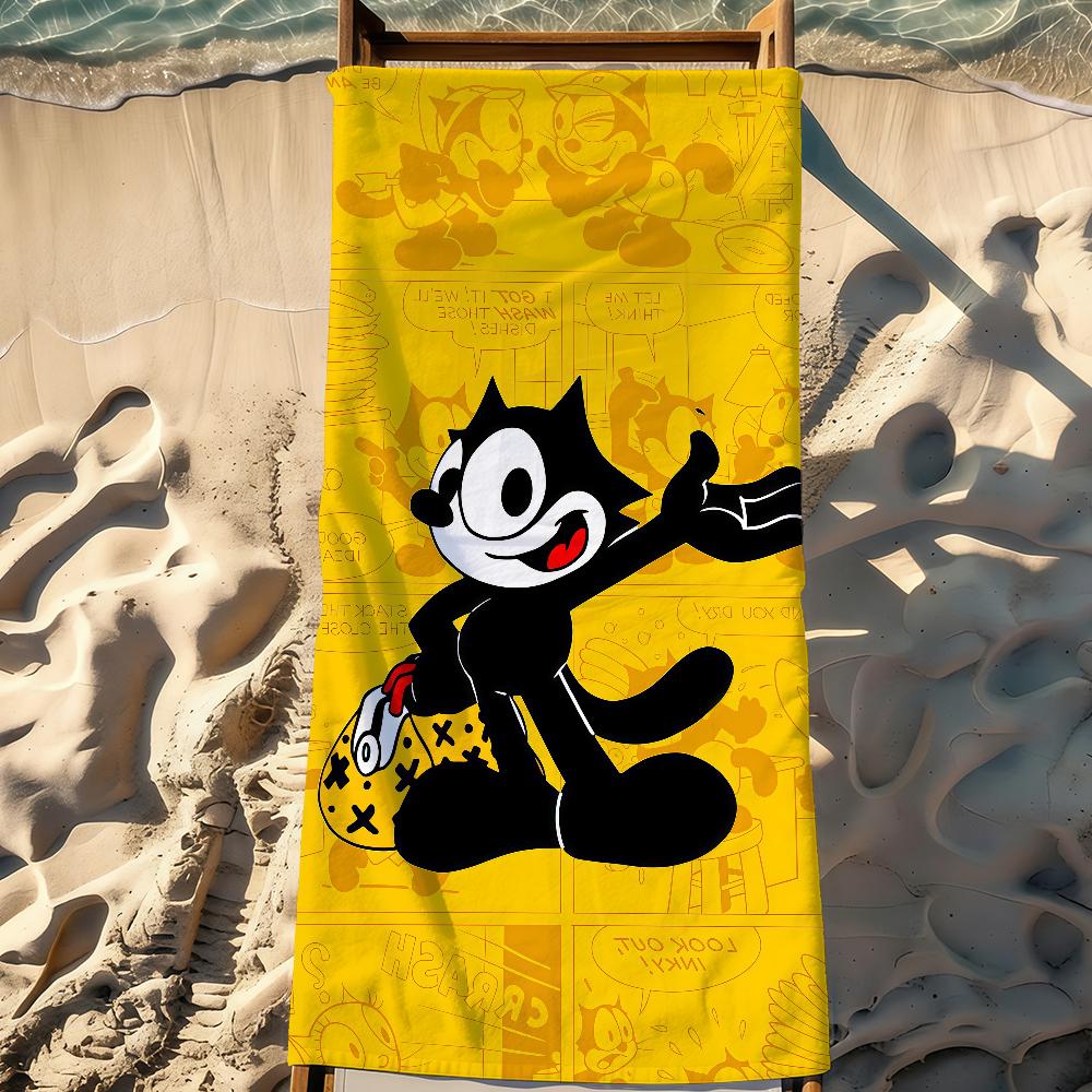Cartoon F-Felix the C-Cat-S Towel Sports Quick Dry Travel Camping Gear Sandproof Soft Light Large Beach Towel