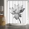 Black And White Shower Curtain Lotus Floral Shower Curtain 72x72inch Polyester Fabric Bathroom Decor