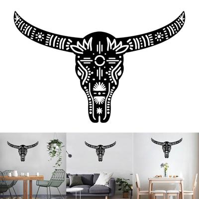 Creative Cow Skull Wall Art Drawing Abstract Decors Elegant Metal Wall Decors Add Artistic Touch To Room Office