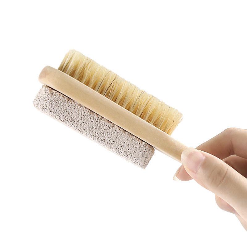 Bristle Pumice Brush Foot Board Lotus Grindstone Bristle Small Brush Foot Wooden Brush