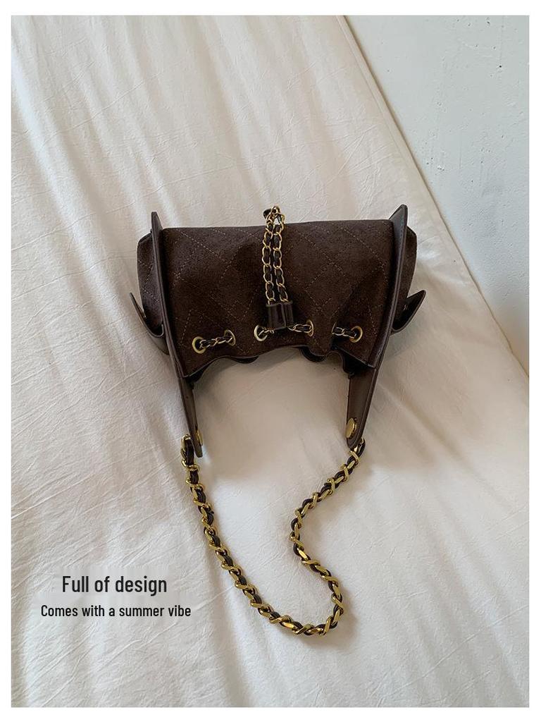 Hochwertige Wildleder-Ketten-Umhängetasche 2025 für Damen - Lässiger Herbst-Arbeitsweg