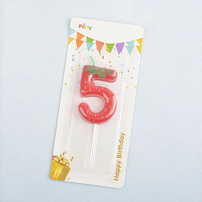 1pc Strawberry Birthday Cake Candle, 0-9 Number Perfect for Anniversary, Birthday & Party Decorations, Celebration Candle