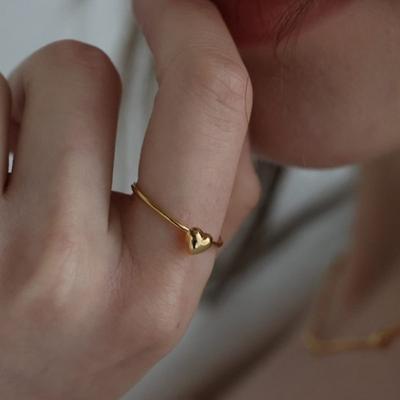 BEFORE MOONRISE [Silver 925] Plump Heart Ring SR209 - Gold