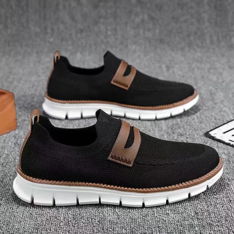 Men's Shoes New Fly-woven Men's Casual Shoes Light and Breathable Sports Shoes Simple and Comfortable One-pedal Shoes Men