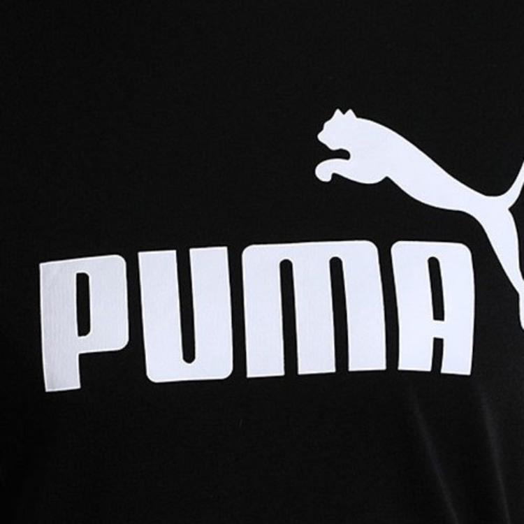 Puma Sports Fitness Printed Short Sleeve T-Shirt Women Tops Black 581631-01