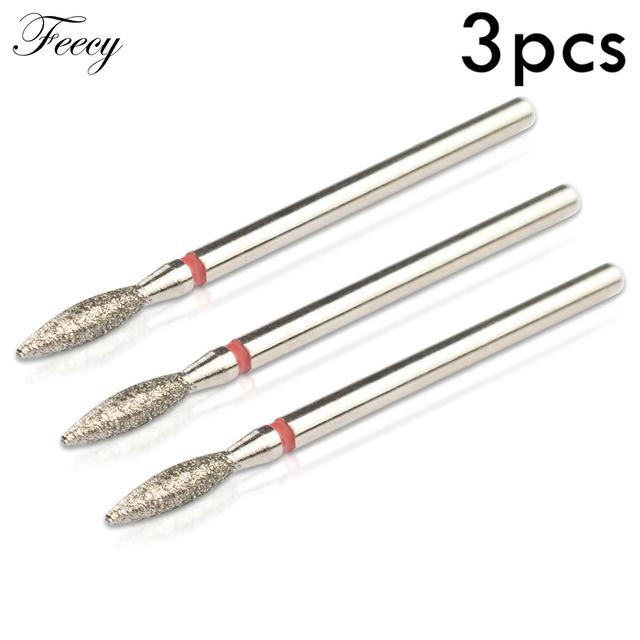 3pcs Diamond Nail Drill Bit for Manicure Nail Drill Manicure Machine Bit Accessories Cuticle Clean Mill Cutters Removing Gel