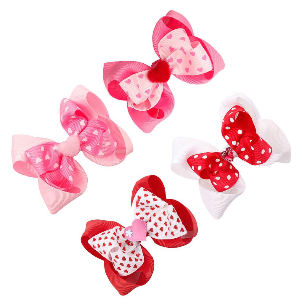 

4Pcs Ribbon Hair Bows Women Hairpins Fashion Handmade Headwear Lady Use Jewelry Holiday Favor Tools Accessories