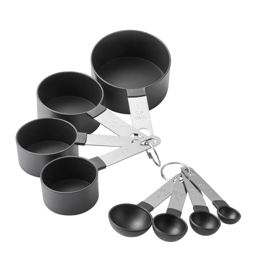8PCS plastic measuring cup Spoon Set Stainless Steel handle Kitchen Baking Tools Accessories Weighing gadgets