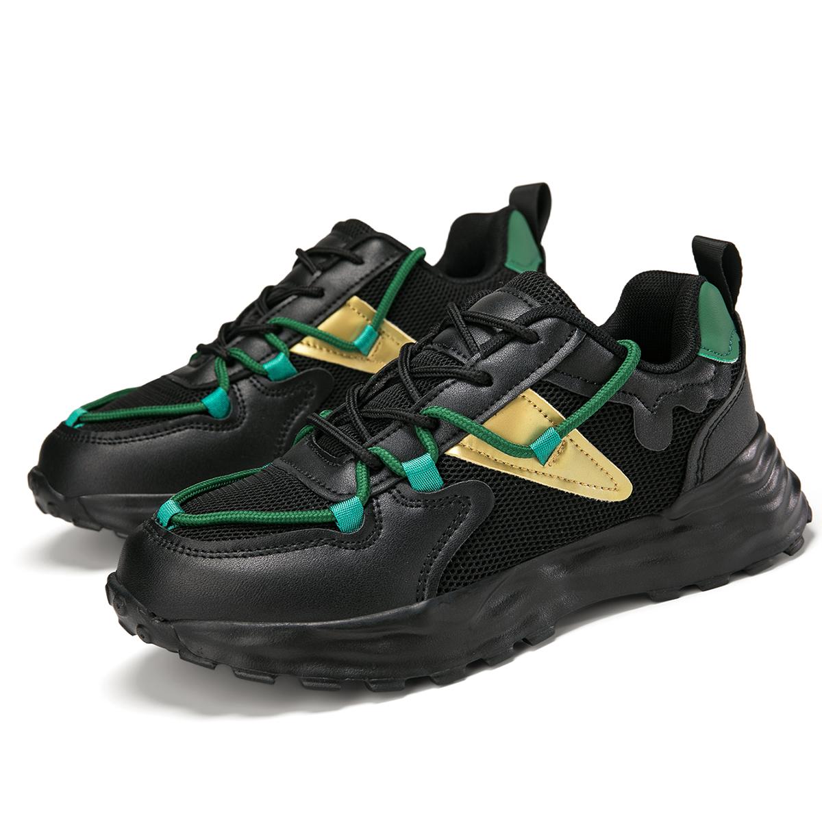 

TUINANLE Жіночі кросівки Зручна дихаюча підошва Взуття Взуття Товстий низ 42 зелений/чорний