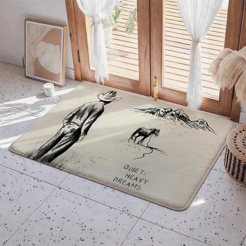 Singer Z Zach Bryan Floor Mat Eco Flannel Doormat Non Slip Odorless Indoor Floor Rug Soft Short Plush Home Mat