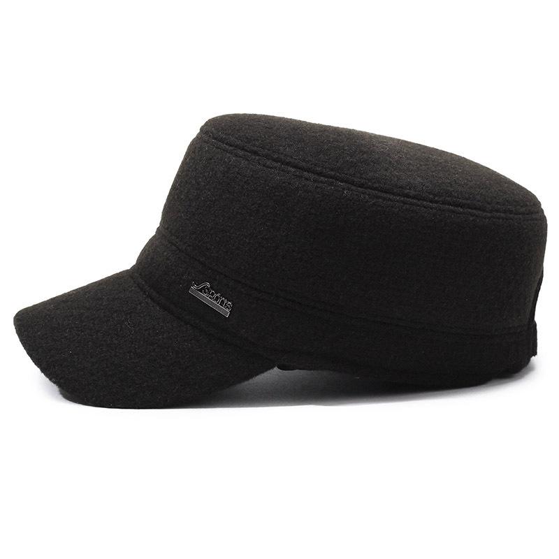 Middle-aged and Elderly Hats Men's Dad Hat Warm Ear Protection Old Man Duck Tongue Hat Autumn and Winter Elderly Grandfather Flat Hat