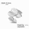 Cazador Stainless Steel Geometric Open Ring Waterproof Double Layers Fashion Finger Rings for Women Party Jewelry Gift Wholesale