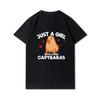 Velká velikost S-5XL Kapybara s předním potiskem Unisex trička s kulatým výstřihem Bavlněné topy Ležérní trička