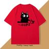 Funny Summer Meow Black Cat Print Women T Shirt Casual O-neck Tshirt Short Sleeve T-shirt Female Tees Women Clothing