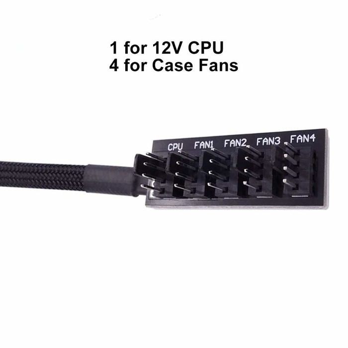 Moyeu de ventilateur PWM - Angelkiss - FH05 - Connecteur 4 broches - Compatible 12V - Noir