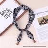 Luxury Silk Scarf Necklace: Beaded Cashew Flower Design, Adjustable for Neck or Hair