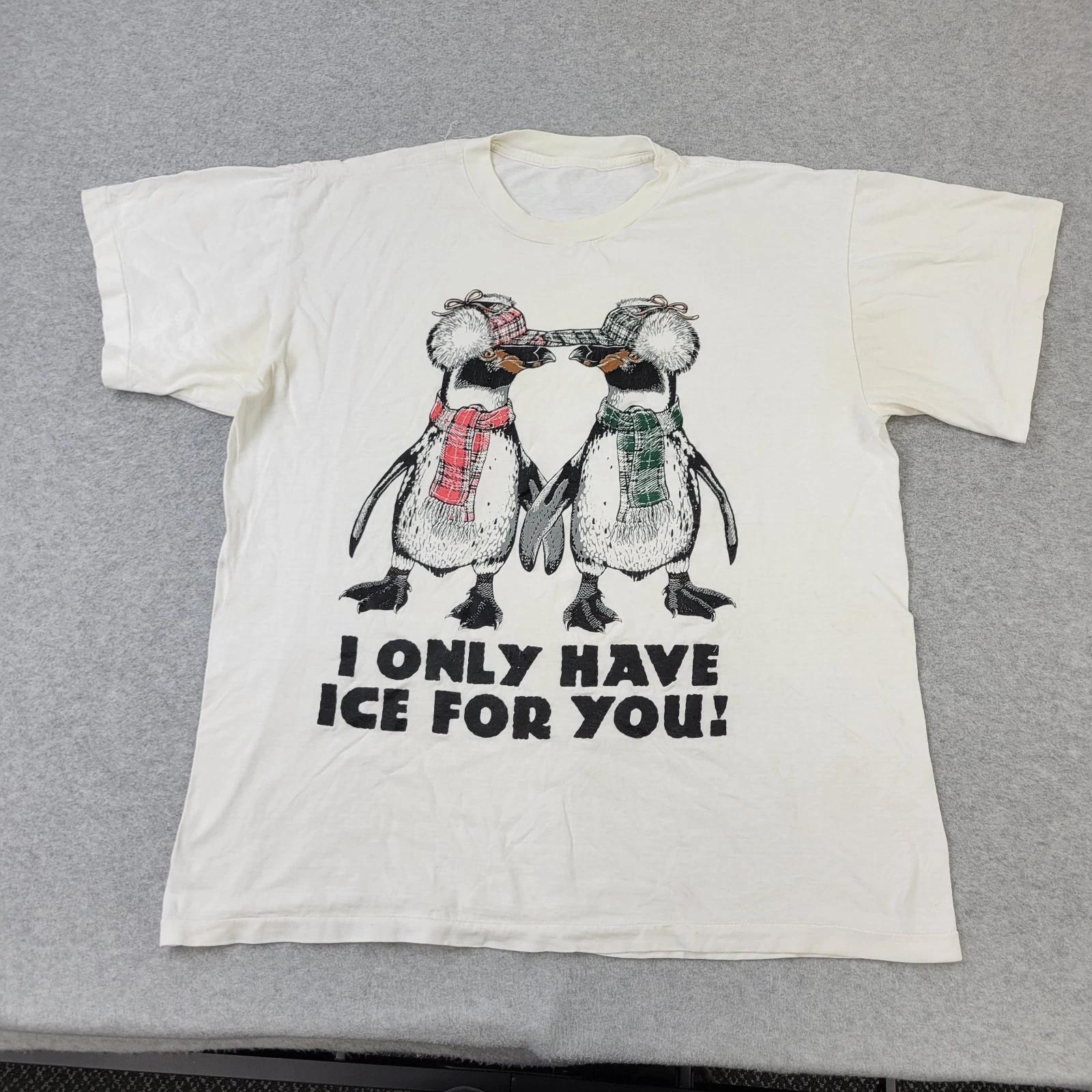 I Can Only Have Ice For You Shirt Mens XL VTG 80s White Graphic M