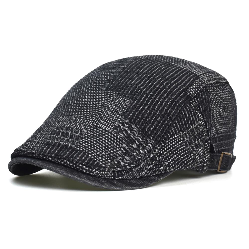 Four Seasons Soft Denim Beret Hat Washed Distressed Peaked Cap Adjustable Cotton Newsboy Cap Vintage Ivy Hats Flat