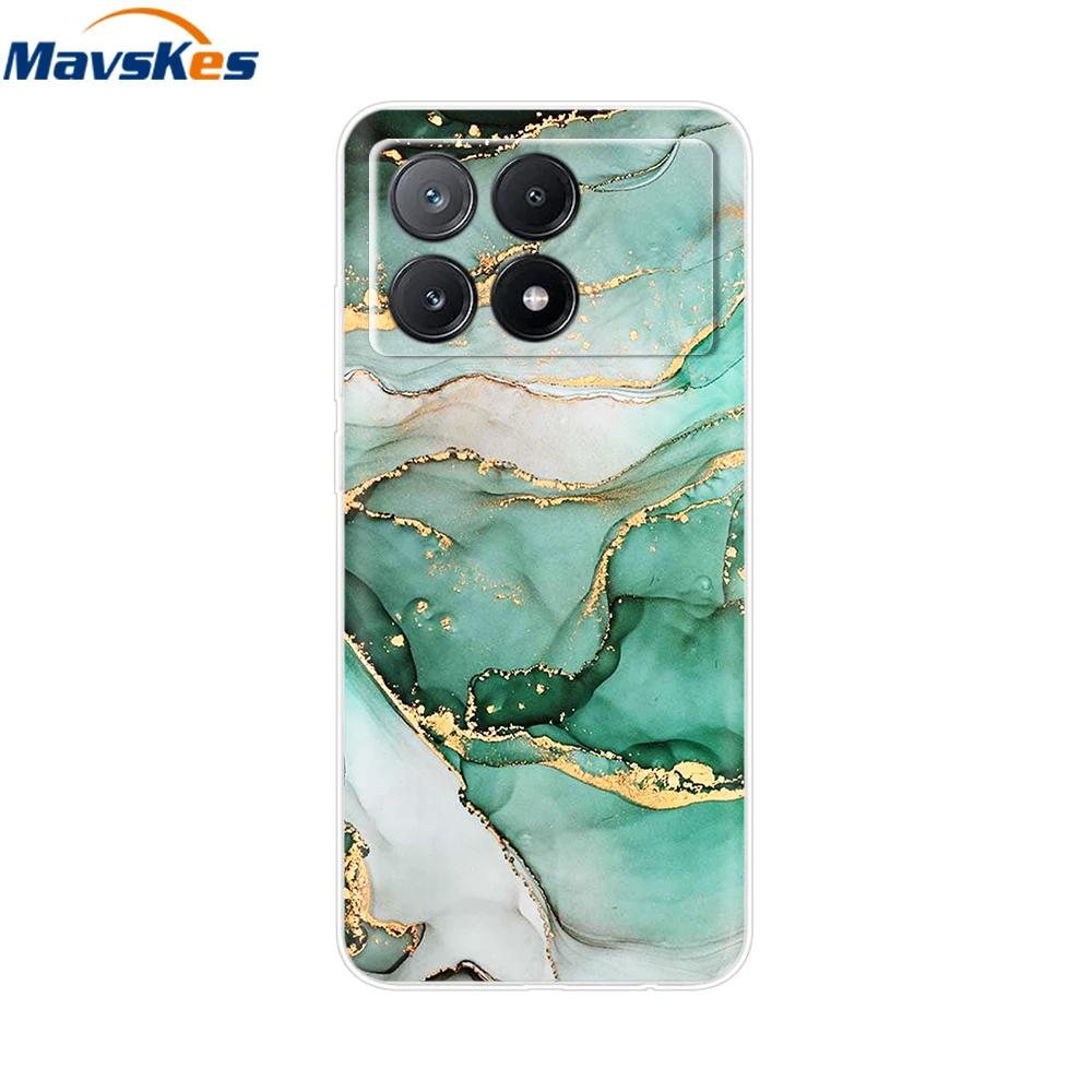 For Xiaomi Poco X6 Pro Case TPU Soft Painted Phone Cases For Xiomi Poco X6 PocoX6 Pro 5G Silicone Cover Flower Fundas Protective