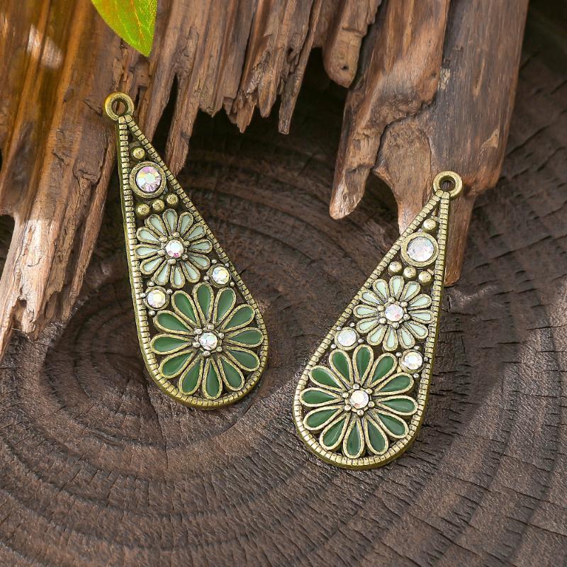 5Pcs Bohemia Enameling Teardrop Pendants For Women Diy Earrings Necklaces Pendants Charms Making Jewelry Accessories
