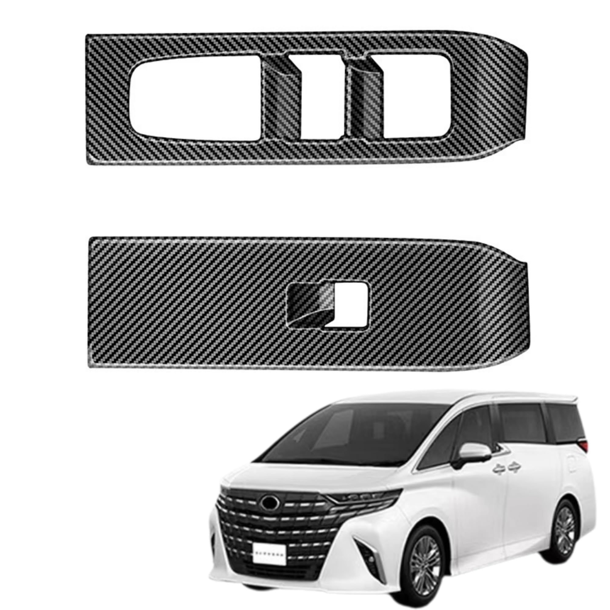 

EopTatoo Compatible with Alphard Vellfire 40 Series Door Power Window Switch Panel Cover, Custom Parts, Accessories, Interior Goods (Carbon Style) Door Power Window Switch