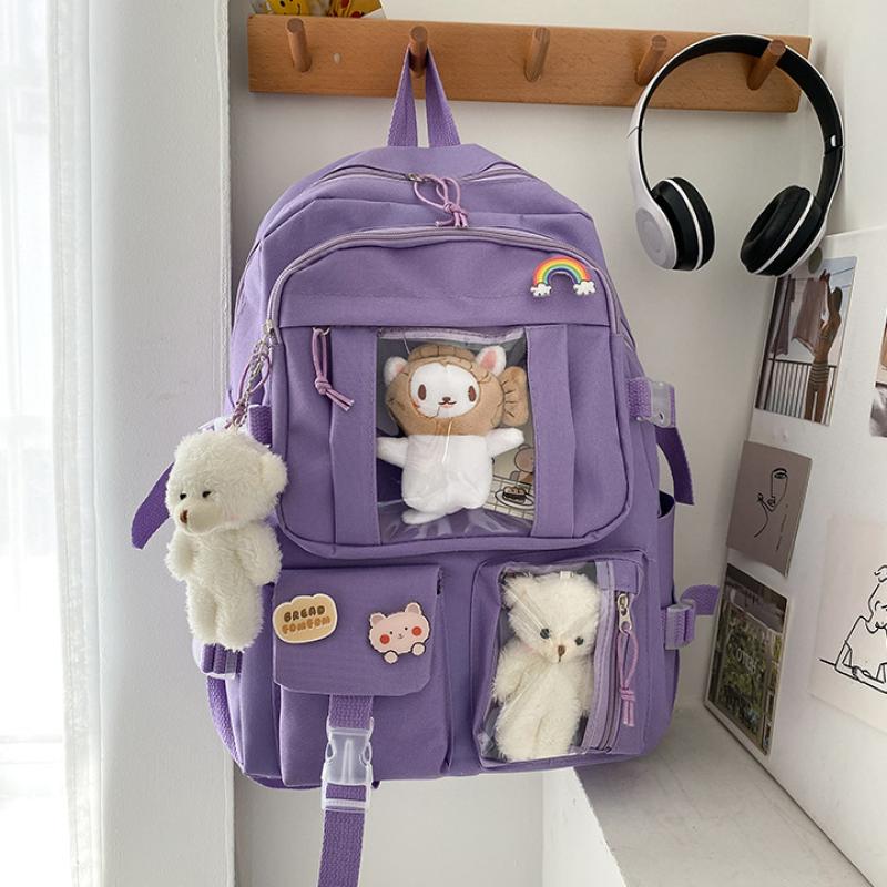 Cartoon Bear Backpack Cute Student Backpack Computer Bag