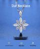 Sterling Silver 925 Moissanite Starburst Necklace with D Color One Carat Pendant