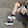 Leather little white shoes women's spring 2025 new Korean version versatile white sports shoes platform inner height increase women's shoes