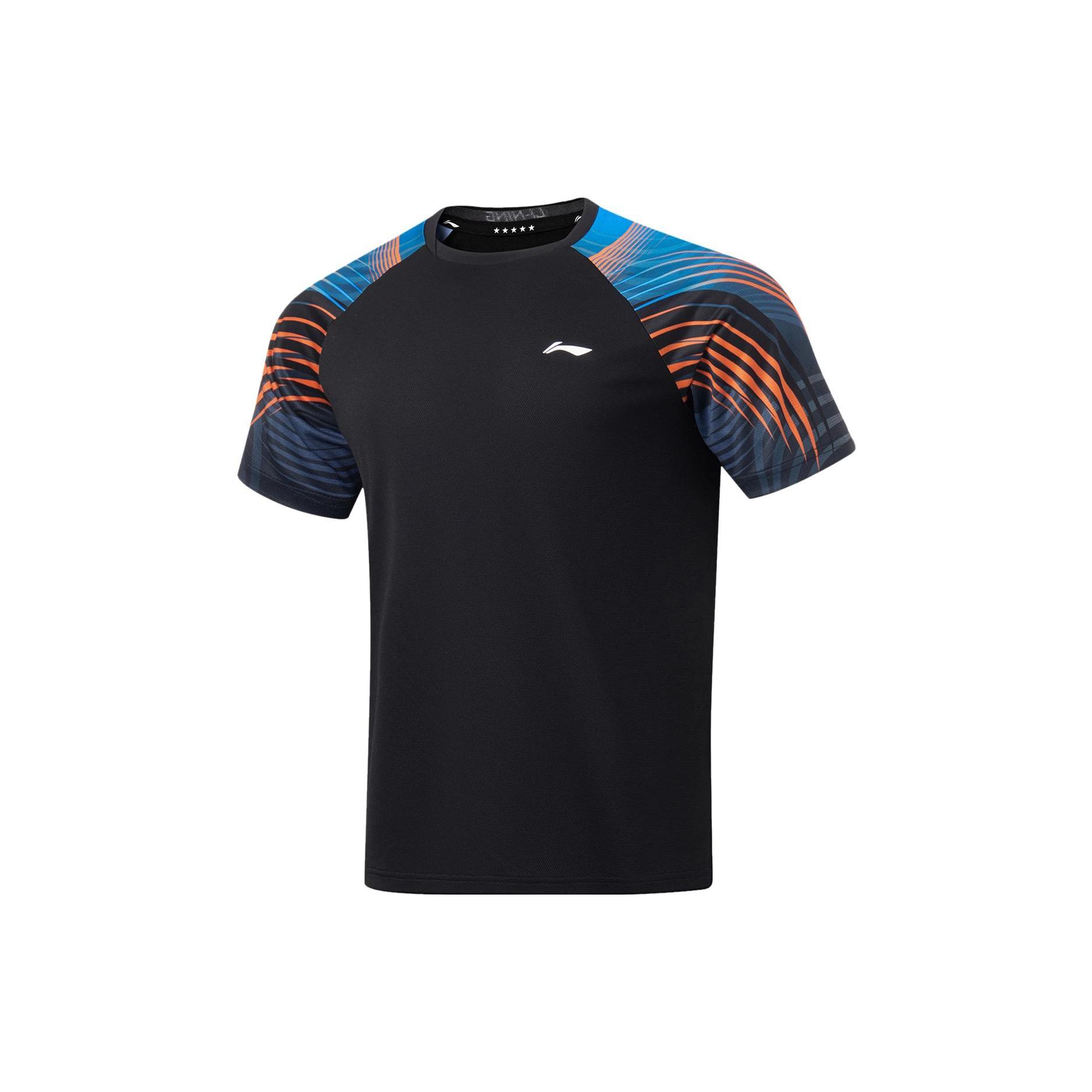Li Ning Table Tennis Collection Raglan Sleeve T Shirt Unisex Black AAYT561-1 S