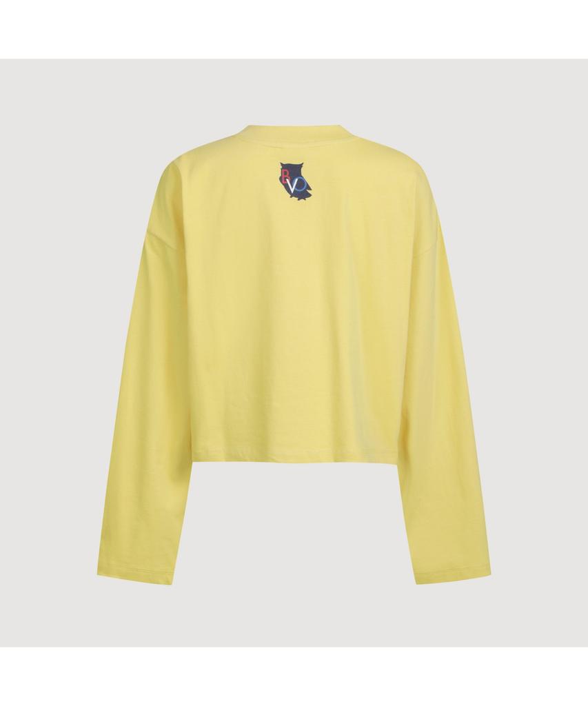 LUCKY CHOUETTE Printed Cropped Long-Sleeved T-Shirt (Yellow) Lftas25170Yex