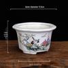 White Glazed Ceramic Succulent Pot - Mini Potted Plant for Office Desk or Balcony
