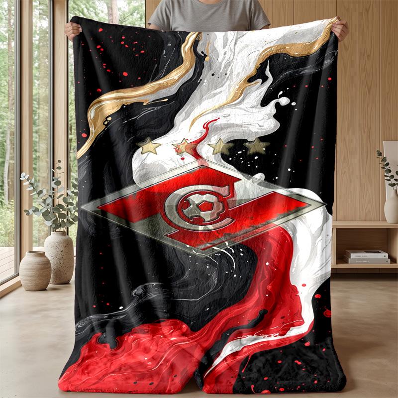 Spartak Moscow Theme Blanket Soft Flannel Fleece Blanket Warm Lightweight Throw Blanket for Home Sofa Bed
