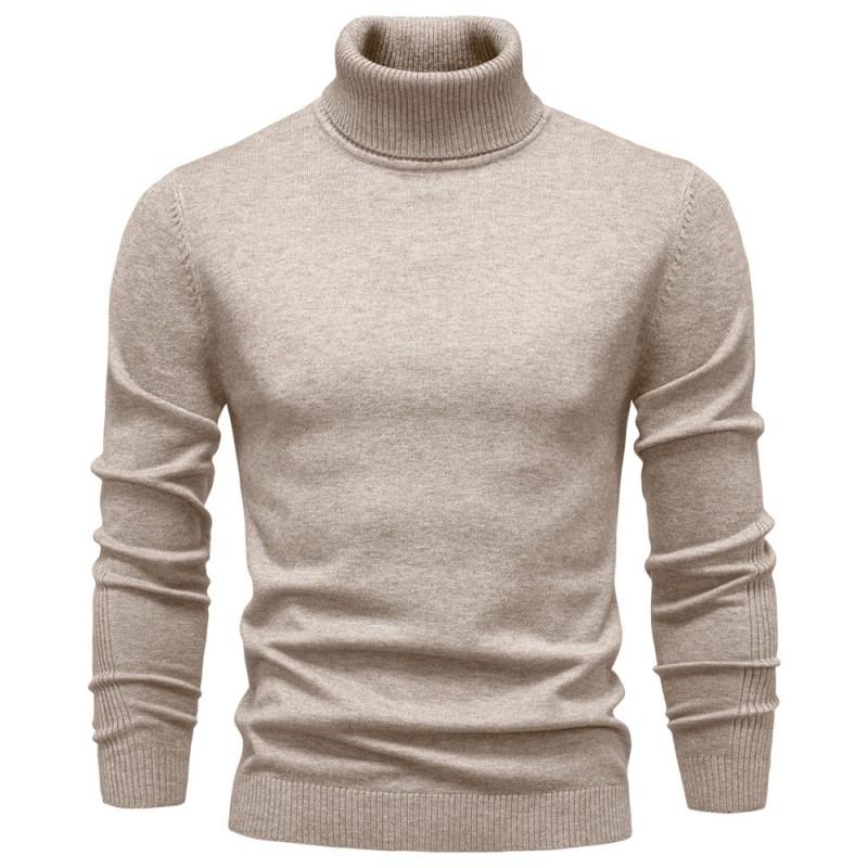 Mens Turtleneck Knit Sweater Casual Long Sleeve Pullover Fall Winter Slim Fit