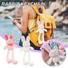 Pulling Rabbit Keyring Key Chain Pulling Rabbit Plush Toy Plush Rabbit Keychain Stuffed Animal Toys