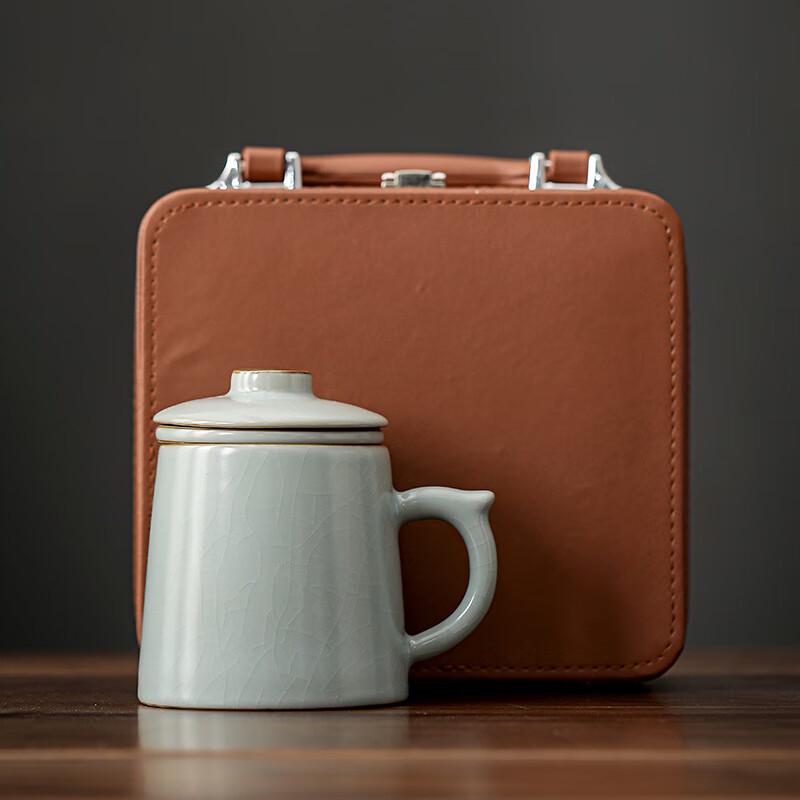 

Jianglai Ru Kiln Ceramic Tea Infuser Office Cup Set