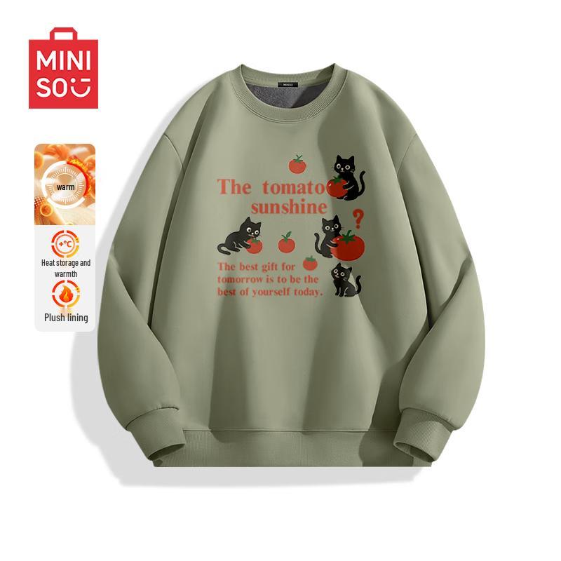 MINISO Men s Loose-Fit Tomato Cat Graphic Pullover Hoodie 2XL