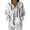 Women's Casual Fashion Long-Sleeved Zip-Up Christmas Print Knitted Hoodie