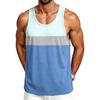 Men's Casual Sleeveless Tank Top Outdoor Sports Round Neck Striped Print Lightweight Breathable Summer Vest Shirt
