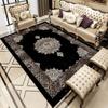 Black Classical Carpet Black Retro Style Living Room Bedroom Rug Antiskid Washable Dining Room Bedside Floor Mat Customizable