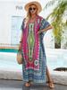2024 European-American Middle East Beach Robe: Loose, Stylish Bikini Cover-Up with Positioning Print for Sun Protection