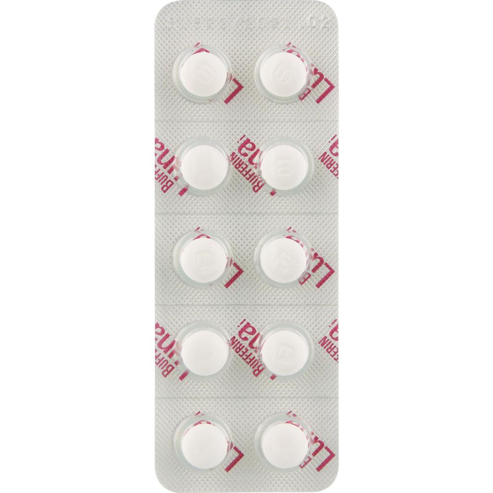 LION Bufferin Luna i 40 Tablets Ibuprofen Main Indications: 1) Relief of pain associated with menstrual cramps, headaches, lower back pain, stiff shou