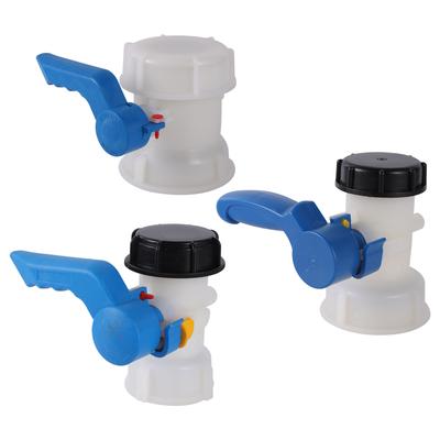 60/75/100mm Tonne Schmetterlingsventil Wasserhahn Garten Schalterventil IBC Innen- und Außengewinde Grobgewinde Wassertank Adapter