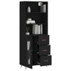 VidaXL Buffet haut Noir 69,5x34x180 cm Bois d'ingénierie 3189478