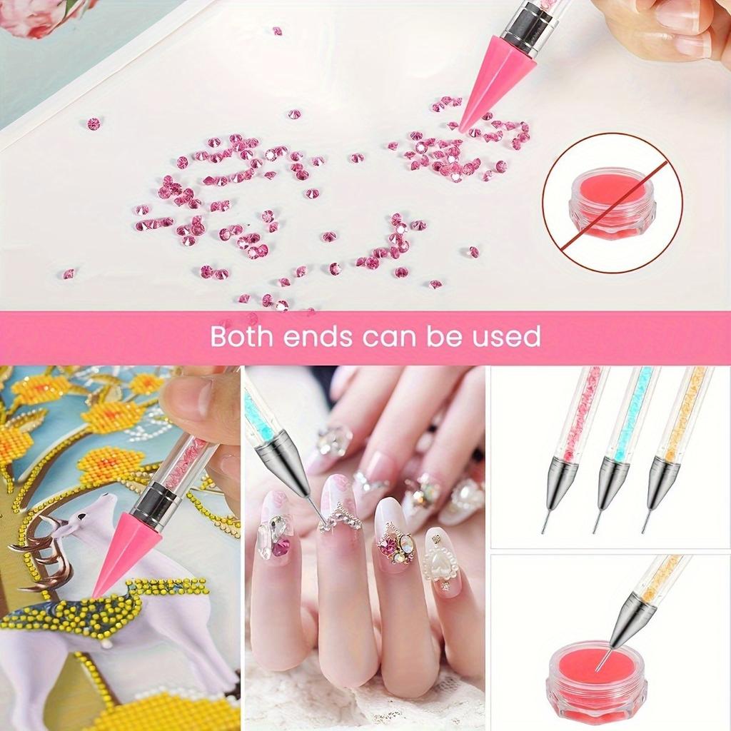 2 st Diamantmålning Verktyg Självhäftande Borrpenna Ersättningsspets, Lämplig För 5D DIY Nagelkors Penna För Att Välja Nagelsmycken, Tillbehör