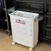 Foldable Large-Capacity Laundry Hamper with Wheels for Bathroom/Toilet