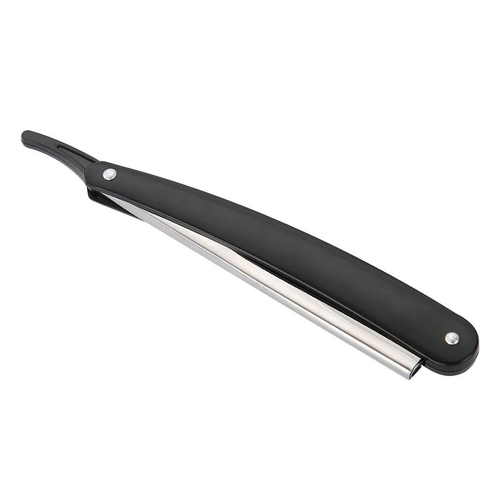 Barber Straight Hair Clipper Salon Folding Blade with Blade Black