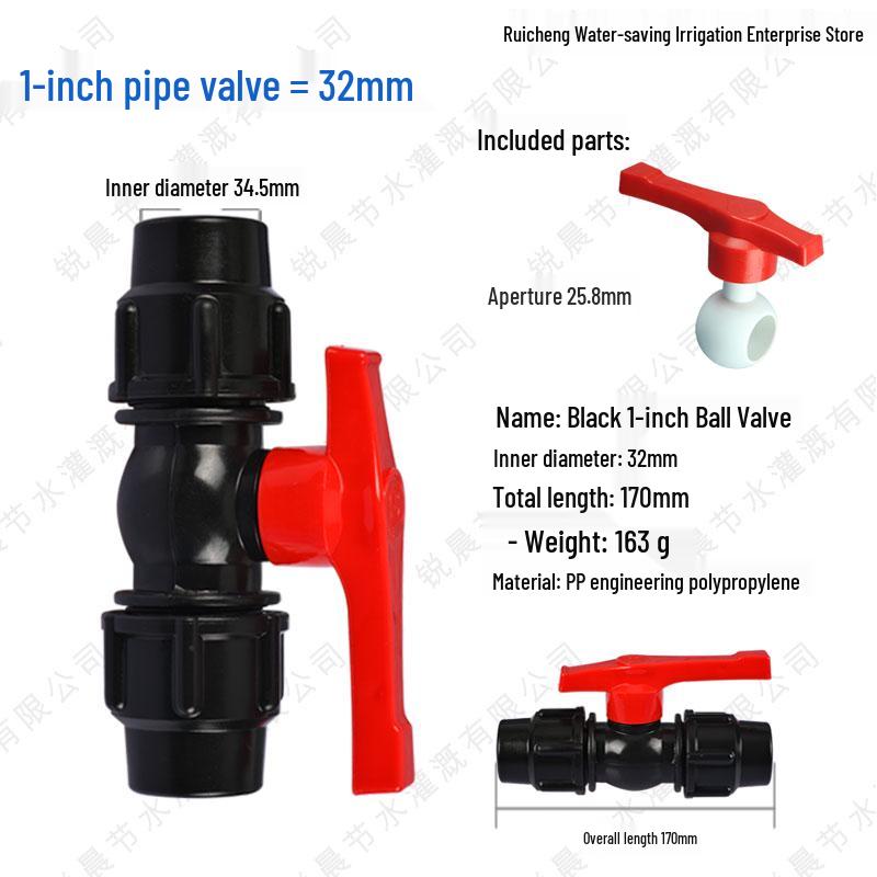 Quick Connect Ball Valve & Coupling Set for PE Water Pipes (1/2", 3/4", 1")